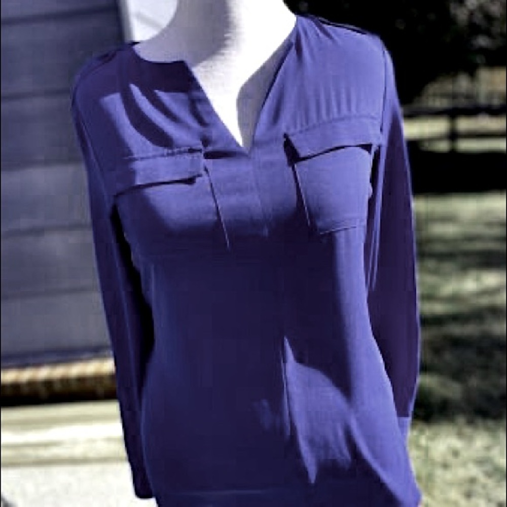 NWT Lord & Taylor Navy Blouse